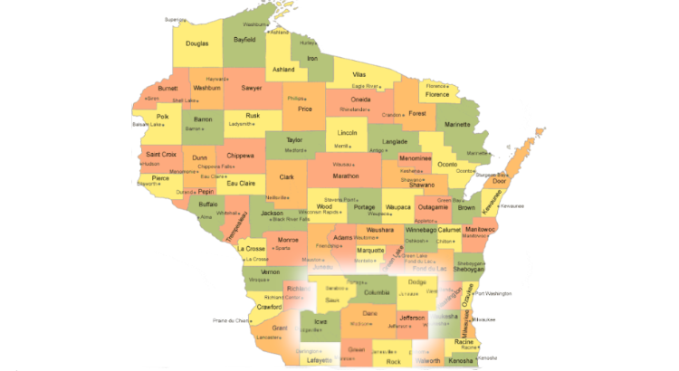 map of wisconsin
